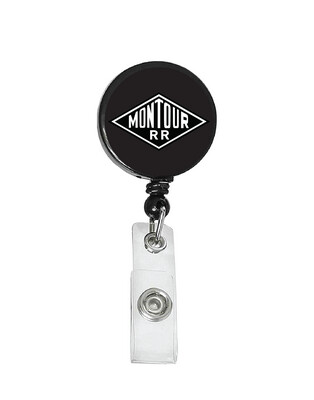 Railroad Logo Badge Reel - Montour Railway (Black/White) Logo