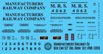 Manufacturers Rwy Box Car Evans Dbl Plug Door Decals