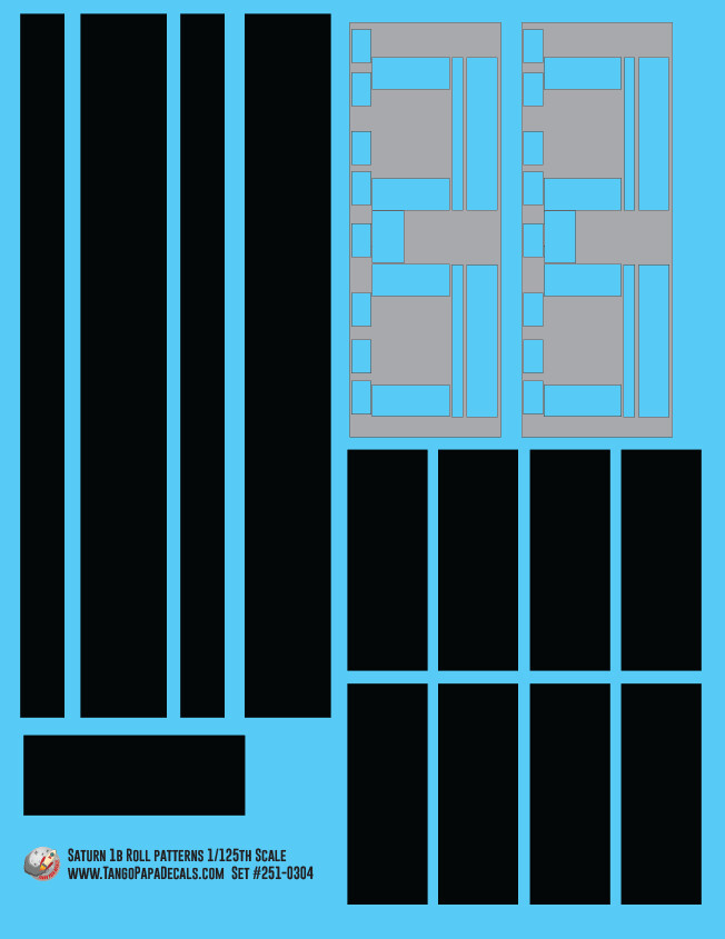 Estes Saturn 1b Roll Pattern 1/125 Scale Decals