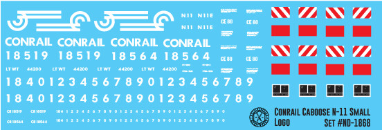 Conrail N-11 Transfer Caboose Small Logo Decals