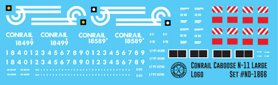 Conrail N-11 Transfer Caboose Large Logo Decals
