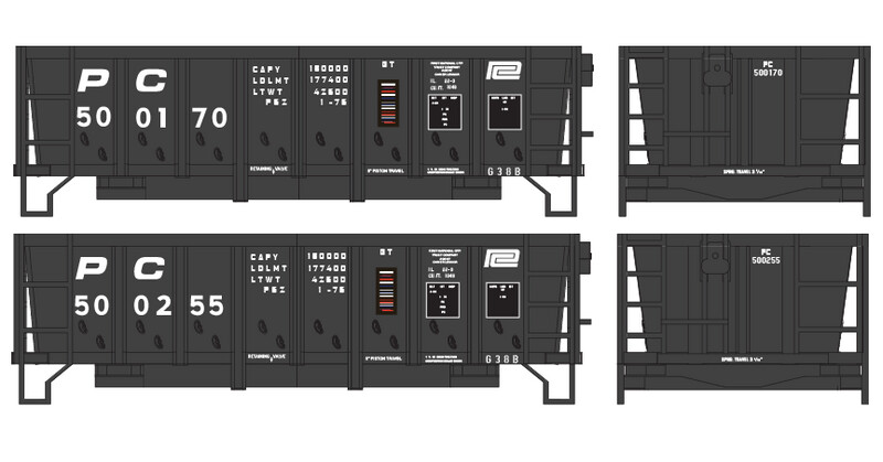 Penn Central G38 Ore Car Decals