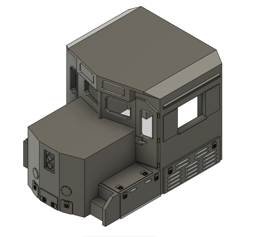 Z Scale Train Parts - CSX EMD Rebuild Square Cab