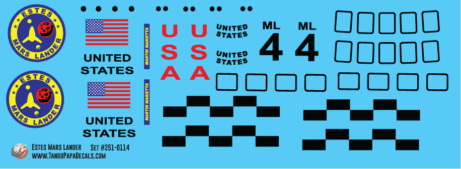 Estes Mars Lander Decal Set