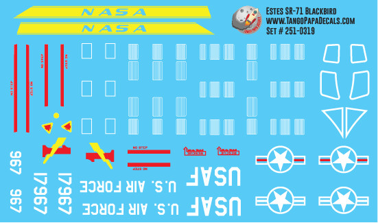 Estes SR-71 Blackbird Decals