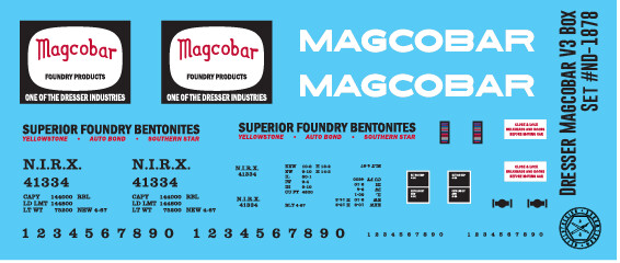 Dresser Magcobar 50ft Single Box Car 3 Decals