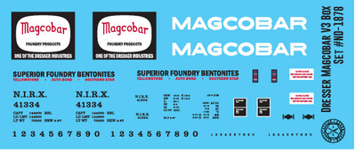 Dresser Magcobar 50ft Single Box Car 3 Decals