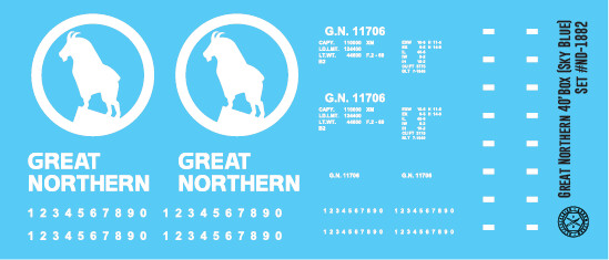 Great Northern Big Sky Blue 40&#39; Box Car