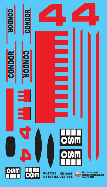 Estes Condor Decals
