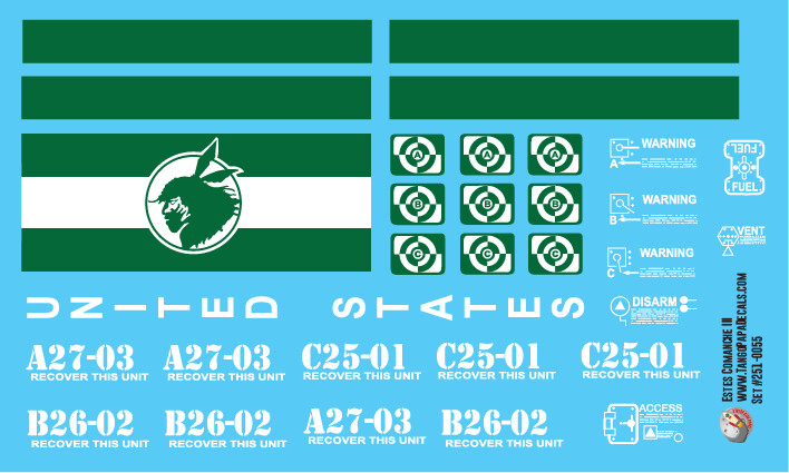 Estes Comanche III Decals