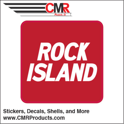 Vinyl Sticker - Rock Island Large Italic