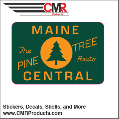 Vinyl Sticker - Maine Central Pine Tree Route Green Logo
