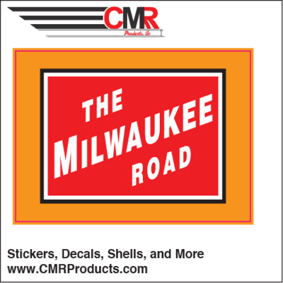 Vinyl Sticker - Milwaukee Railroad Logo Orange Background