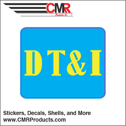 Vinyl Sticker - Detroit Toledo Ironton Initials Lt Blue Logo