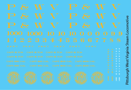 Pittsburgh West Virginia Steam Locomotive Decals