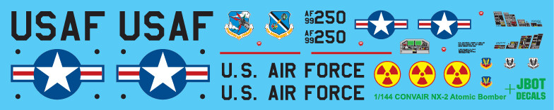 JBOT Decals - Convair NX2 Atomic Bomber Decals