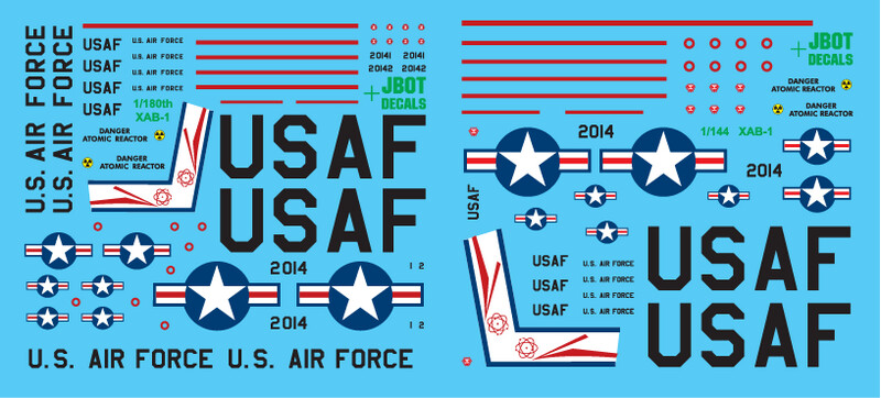 JBOT Decals - Convair XAB-1 Bomber Decals