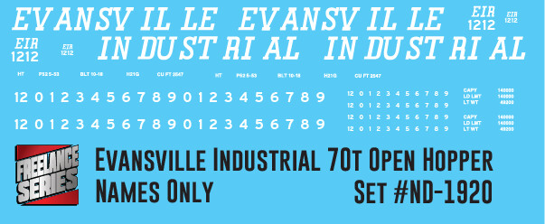 Evansville Industrial 70ton Open Hopper Name Only