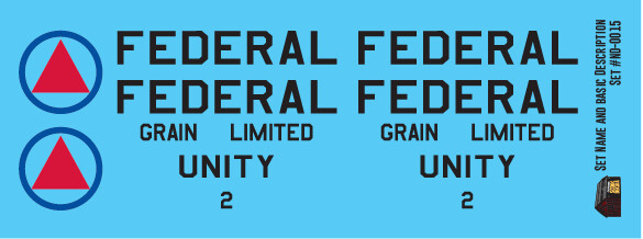 HO Scale - Grain Elevator - Federal (Unity 2) Decals