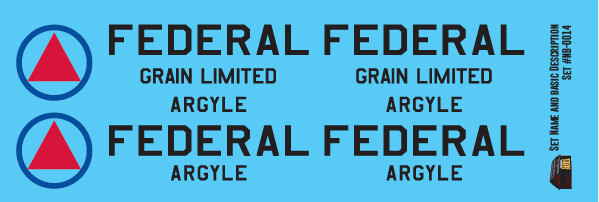 N Scale Grain Elevator - Federal (Argyle) Decals