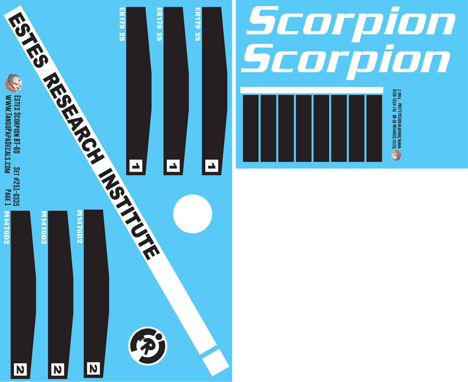 Estes Scorpion Decals BT-60