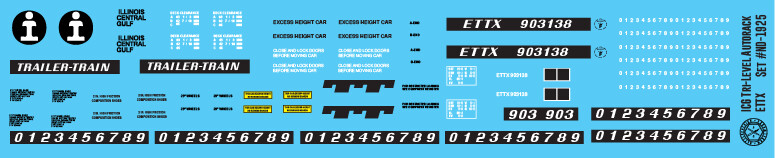 Illinois Central Gulf Tri-Level Autorack ETTX Decal