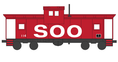 Soo Line Ext Vision Caboose Red Decals