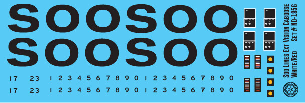 Soo Line Ext Vision Caboose White/Black Decals