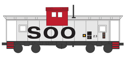 Soo Line Ext Vision Caboose White/Black Decals