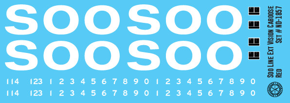 Soo Line Ext Vision Caboose Red Decals