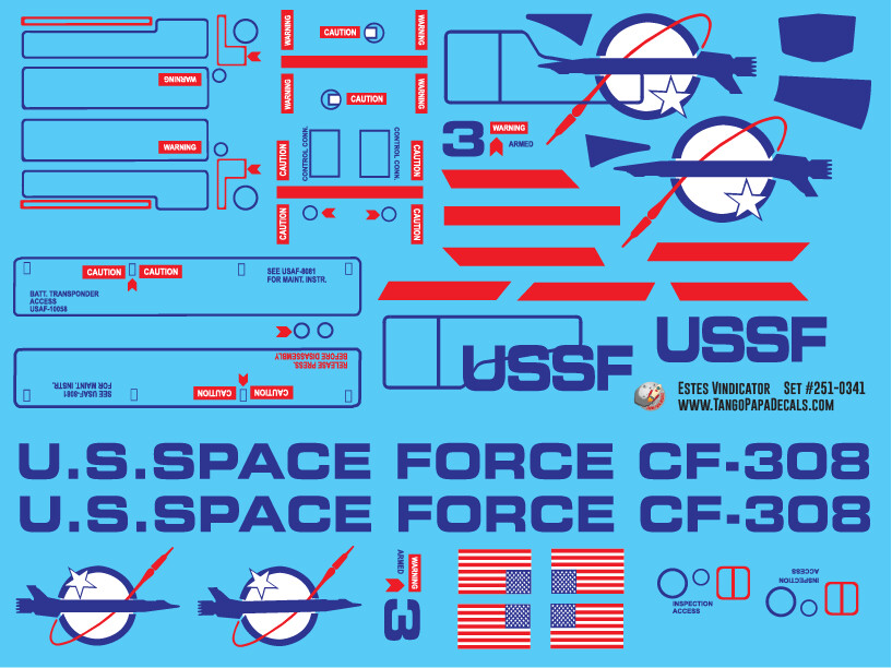 Estes Vindicator Decal Set