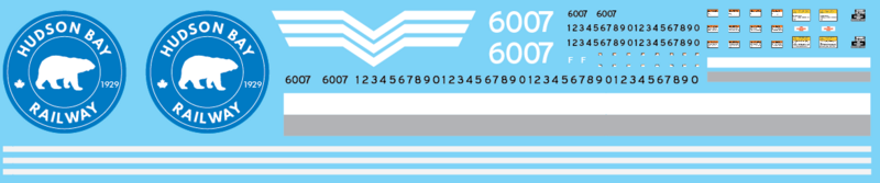 Hudson Bay Railway SD60m Locomotive Decals