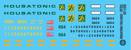 Housatonic GP35 Locomotive Decals