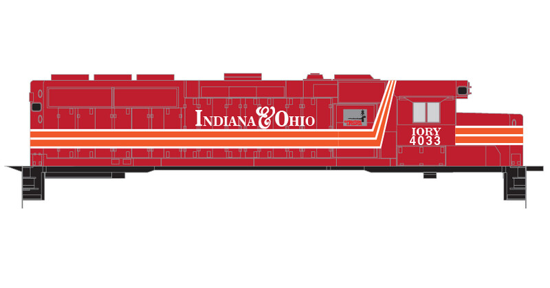 Indiana Ohio GP40 Locomotive Red Scheme Decals