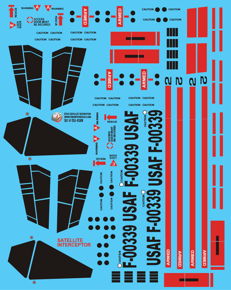 Estes Satellite Interceptor Decals