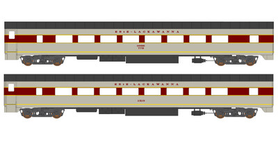 Erie Lackawanna Maroon Passenger Car Decals