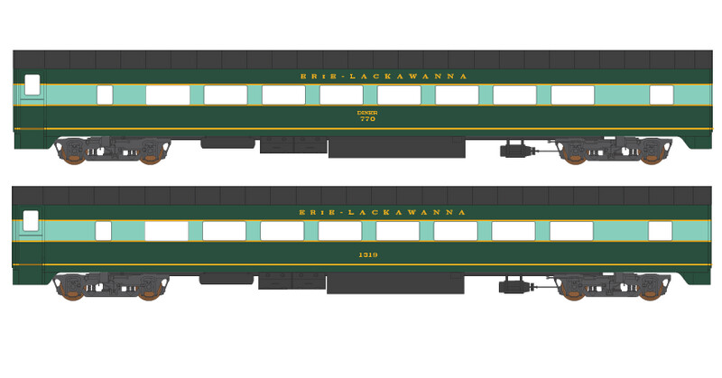 Erie Lackawanna Yellow Passenger Car Decals