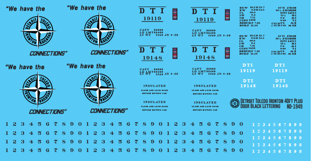 DTI 40ft Plug Door Box Black Lettering Decal set