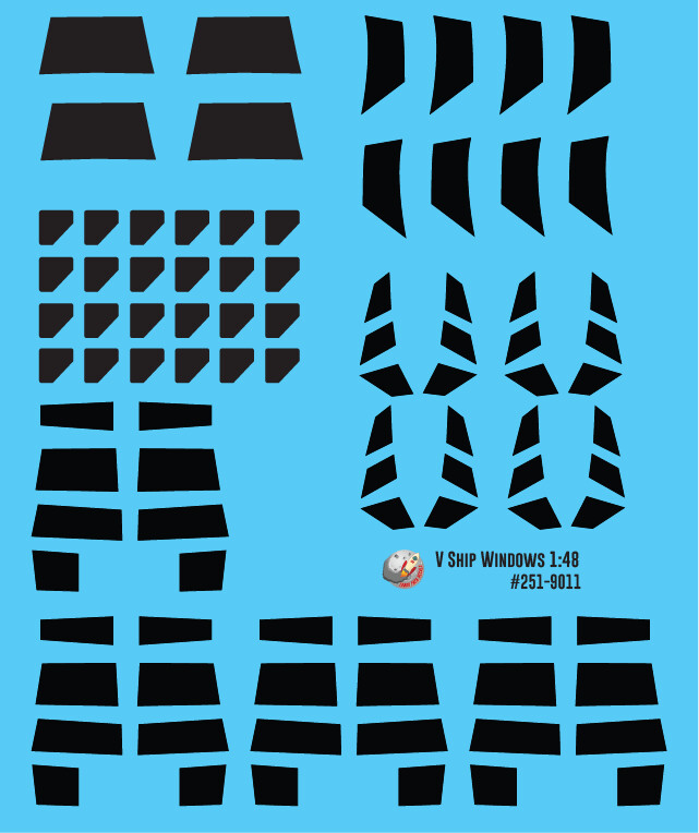 V Ship Windows 1:48 Decals