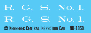 Kennebec Central Inspection Car (RGS1) Decal Set