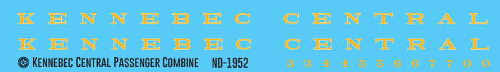 Kennebec Central Passenger Combine Decal Set