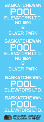 Grain Elevator - Saskatchewan Pool Silver Park Decals