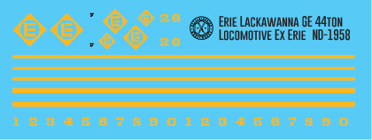 N Scale - Erie Lackawanna ex Erie GE 44ton Locomotive Decals