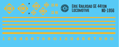 Erie Railroad GE 44ton Locomotive Decals