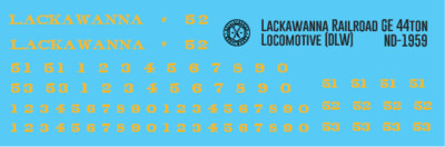 N Scale - Delaware Lackawanna Western GE 44ton Locomotive Decals