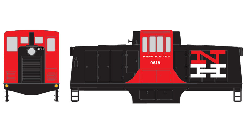 New Haven GE44t Locomotive Black Red Scheme Decals