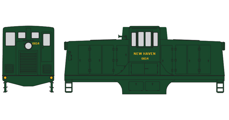 New Haven GE 44ton Locomotive Green Scheme Decals