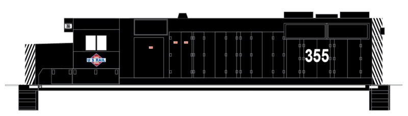 US Rail LTEX Locomotive 355 Decals