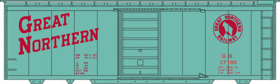 Great Northern 40' Green/Red Box Car Decals