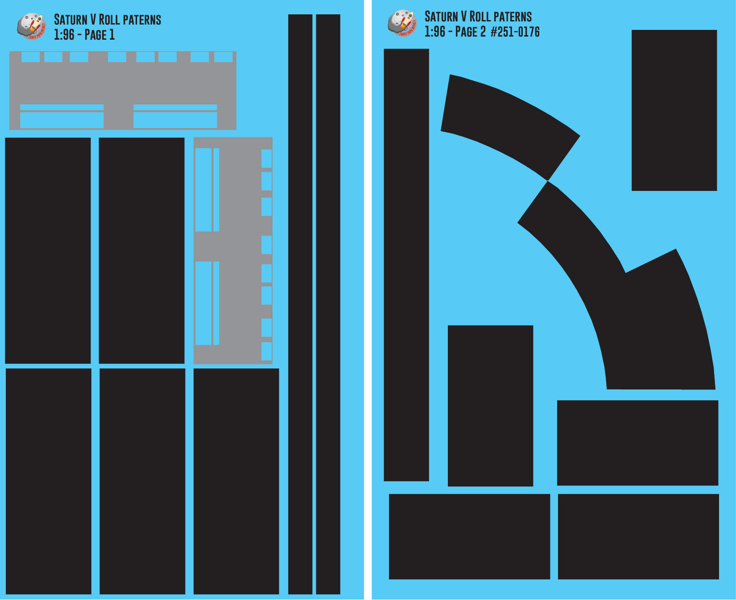 Estes Saturn V Roll Pattern 1/96 Scale Decals